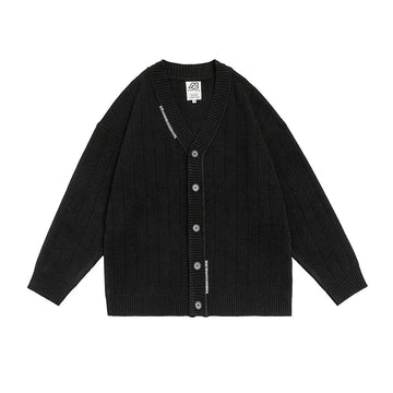 Riolio Autumn Winter American Vintage Striped Cardigan For Men Women Korean Popular Clothes Casual Trendy Knitwear Kpop Couple Sweater